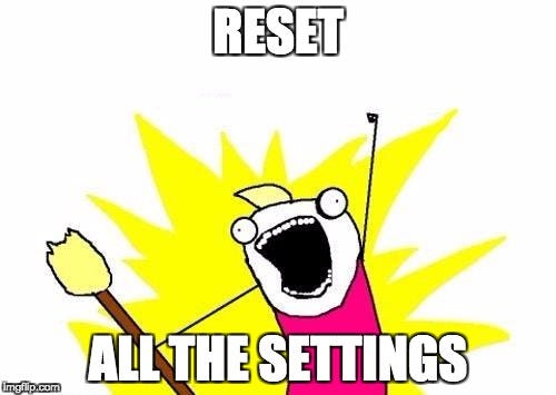 iPhone Reset All Settings confirmation screen